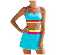 Genérico Traje De Baño Tankini De Embarazo Trajes Baño Tankini Brillantes Talla Grande para Mujer con Pantalones Cortos Tops Conjunto Mujer con Control Abdomen Efecto Push Up Acolchado