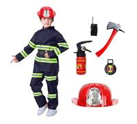 Genérico Traje de bombero para ellos, vestir traje de bombero juegan un falso traje de bombero - juego de rol vestir ropa de bombero de juguete con un de incendios para niños pequeños