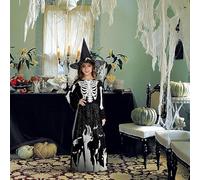 Genérico Traje De Bruja Para Niñas,Traje De Bruja Bonito | Accesorios Creativos Y Cómodos Para Fiestas De Halloween Y Cumpleaños Infantiles