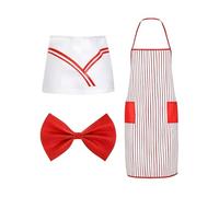 Genérico Traje de cosplay de palomitas de maíz - Camarera adulta, uniforme de palomitas de maíz, conjunto de disfraz de carnaval | Traje de juego de rol para de cumpleaños, festivales, Navida