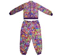 Genérico Traje de Cuerpo Entero de Discoteca Conjunto de Pareja con Chaqueta y Pantalón para Fiesta Ochentera Fiesta Temática Carnaval Disfraces de Carnaval de Los Años 80 y 90 Retro