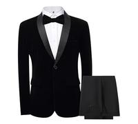 Genérico Traje de Esmoquin de Un Solo Botón de Caballero para Banquete de Negocios Traje de 3 Piezas Chaqueta Brillante para Hombre Ajustado Masculino Brillante Blazer para Boda