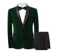 Genérico Traje de Esmoquin de Un Solo Botón de Caballero para Banquete de Negocios Traje de 3 Piezas Chaqueta Brillante para Hombre Ajustado Masculino Brillante Blazer para Boda