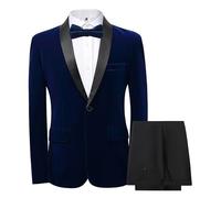 Genérico Traje de Esmoquin de Un Solo Botón de Caballero para Banquete de Negocios Traje de 3 Piezas Chaqueta Brillante para Hombre Ajustado Masculino Brillante Blazer para Boda
