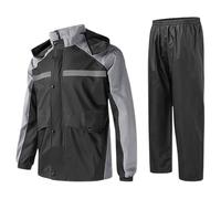 Genérico Traje de lluvia para hombre con chaqueta y pantalones reflectantes, impermeable con capucha para ciclismo y motocicleta al aire libre