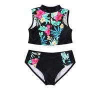 Genérico Traje De Natación Niña - Traje de baño Familiar Conjunto de Traje de baño a Juego para la Familia Traje de baño para mamá y yo Conjuntos a Juego de Bikini Familiar (Blue 6-8 Years)