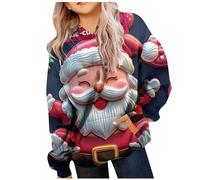 Genérico traje de Navidad Sudaderas con capucha Chica Manga larga Casual Sudaderas Suave Impreso Navidad Lindo Jersey Top Cómodo Bolsillo Ocio Jersey Niño Niña n14