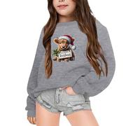 Genérico traje de Navidad Sudaderas con capucha para niña de manga larga tema Navidad alta tierra vaca forro polar unisex cómodo cálido ideal invierno suéter niño tendencia natural