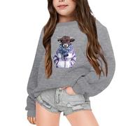 Genérico traje de Navidad Sudaderas con capucha para niña de manga larga tema Navidad alta tierra vaca impreso forro polar unisex cómodo cálido invierno suéter casual