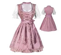 Genérico Traje De Oktoberfest Para Mujer - Disfraz Bávaro Dirndl Conjunto Halloween | Falda Cosplay con Blusa y Delantal para Eventos de Teatro y Fiestas