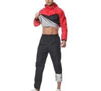 Genérico Traje de Sauna para Hombres Traje de Sudor para Adelgazar Chaqueta de Sudor y Pantalones de Sauna Conjunto de Sudadera para Boxeo Gimnasio Fitness y Correr