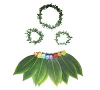 Genérico Traje Hawaiano Para Mujer - Traje Tropical,Diadema y Brazalete de Hojas Realistas Tropicales Transpirables para Verano Playa Fiesta