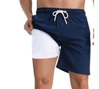 Genérico Trajes De Baño Hombre Bañador Natacion Secado Rápido Pantalones Cortos Forro Malla y Cordón Bermudas Largo Rodilla Ropa Playa Ideal para Gimnasio