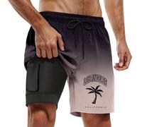 Genérico Trajes De Baño Hombre,Traje Hombre Bolsillo Cremallera Bañador con Ajustables Cordón Natación Playa Surf Bermudas Largo Rodilla Traje Secado Rápido Surferos para la Mayoría Las Tallas