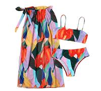 Genérico Trajes de Baño Mujer Alta Bañador Pecho Grande Bikini de Verano,Traje Baño Femenino Conciso,Traje Sexy Piezas,Conjunto Tankinis Bañador Deportivo Mujer (Orange,M)