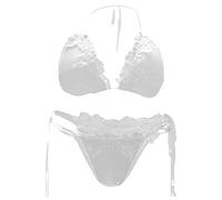 Genérico Trajes De BañO Mujer BañAdor Pecho Grande Nuevo Conjunto de Bikini 2 uds para Mujer, Traje ño Sexy con Sujetador, Traje ñ realce, Bikini Brasileñ (White, M)