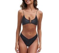 Genérico Trajes De BañO Mujer Bikini Deportivo Mujer Bronceado a través del Traje de baño Mujeres bronceadas a través del Bikini El Secreto para un Bronceado Brasileñ Bikinis (Black, M)