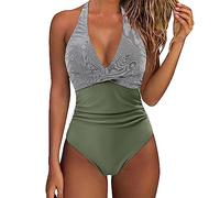 Genérico Trajes de Baño Mujer Vientre Plano Bañador Conjunto de Bikini para Mujer Traje Baño Una Pieza Traje Playa Bañador Sexy Bañadores Tallas (JN,L)