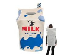 Genérico Trajes divertidos, Milk Carton Party Traje, Creative Humorous Outfit, Lightweight Easy-Wear Design, Unisex Fit for Holiday Fiestas, Stage Performances, School Events, Group Photos
