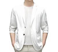 Genérico Trajes Y Blazers para Hombre, Americanas Hombre Verano con Solapa Un Solo Botón Sencilla Informal a La Moda Blazer Abrigo Deportivo Transpirable para Bodas Negocios Y Veladas