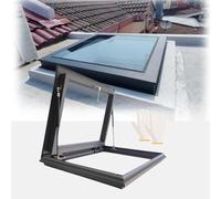 Genérico Trampilla de Acceso al Techo Tipo claraboya de aleación de Aluminio Personalizable con Vidrio Templado - Acceso Duradero al ático y al sótano (51x66cm) para una ventilación e iluminación ópt