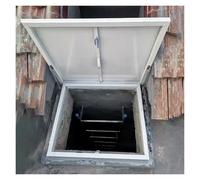 Genérico Trampilla de Acceso para Techo de aleación de Aluminio - Tapa de Salida con Resorte de Gas para buhardilla y sótano - Boca de Acceso con pestillo - Medidas: 50-100 cm (90 x 55 cm/35,4 x 21,6