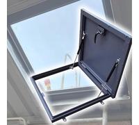 Genérico Trampilla de Techo de Acero galvanizado con resortes de Gas y Cerradura de pestillo para un Acceso Seguro al desván, Cubierta de claraboya de trampilla de Techo antirrobo de Acero para un AC