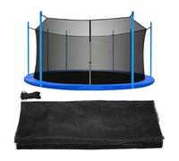 Genérico trampolín de repuesto de seguridad - Fits 12 ft & 14 ft Round Frames | Protective Enclosure for 6 & 8 Straight Poles, Heavy Duty Replacement with Adjustable Buckles, Outdoor Trampoline Safety