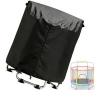 Genérico Trampoline Cover, 420D Waterproof Oxford Cloth Children's Trampoline Protection, Black Outdoor Dust Cover, Heavy-Duty Weatherproof Shield For 55-Inch