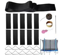 Genérico Trampoline Patch Repair Kit - 10 Set Triangle Buckle & Nylon Webbing | Heavy Duty Galvanized V-Rings with High-Strength Thread and Tools, Wear-Resistant Replacement For Mat Spring Connectors