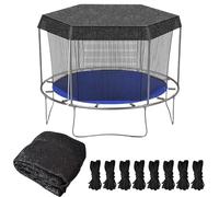 Generico Trampoline Shade Cover | Black, 6ft-14ft (300-1100g) | Easy Install Outdoor Sunshade for 6 or 8 Pole Trampolines | Full Coverage UV Protection Top (183-427cm Diameter)