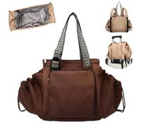 Genérico Transformable Cradle Bag,Large Capacity Convertible Tote Backpack,Multi-functional Crossbody Bag for Women,Travel & Daily Use (Brown)