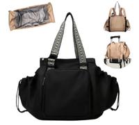 Genérico Transformable Cradle Bag,Large Capacity Convertible Tote Backpack,Multi-functional Crossbody Bag for Women,Travel & Daily Use (Black)