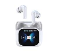Genérico Translator Earbuds, Wireless AI Translation Earbuds Supporting 140 Languages, 1.57×1.18in, Smart Noise-Cancelling Earphone with Real-Time LED Display for Workout, Travel, Business, Workplace