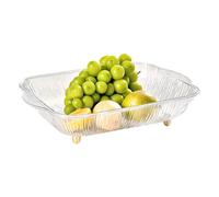 Generico Translucent Snack Plate, Kitchen Serving Dish, Pedestal Bowl For Fruits, Decorative Plate For Snacks, Snack Plate For Vegetables, Fruit Bread Serving Dish, Translucent Serving Bowl