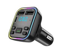 Genérico Transmisor FM G38 Para Coche Con Llamadas Manos Libres & Reproductor MP3 - Adaptador Inalámbrico Carga 4X Más Rápida Para Vehículos 12V/24V | 40g 11,3x7x5,2cm