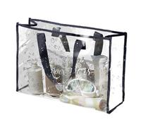 Genérico Transparent Bag - High Capacity Clear Tote Bag with Long Shoulder Strap | Waterproof PVC Beach Bags and Shopping for Work, Travel,Laundry | Large 18.5-Inch Carry Fabric Trimming Swimming &