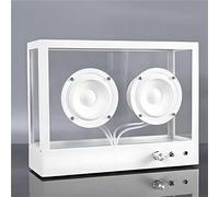 Genérico Transparent Cassette Speaker, Portable Minimalist Speakers, Fully Enclosed Transparent Acoustic Chamber Design, Support Bluetooth Playback/USB/AUX Playback, For Gifting Office(Small White)