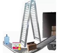 Genérico Transportador de Rodillos Comercial de Acero Inoxidable sin Motor para manipulación de mercancías en almacén: Rodillos metálicos de 30 cm de Ancho y 6 m de Largo para una Descarga y un desli