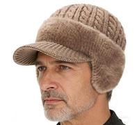 Genérico Trapper Blocking Knitted Hats, Trapper Knitted Beanie, Soft Breathable Fabric with Brim & Ear Flaps (Khaki)
