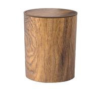 Genérico Trasas de grano - PP Wood Finish Waste Bin | 10.55 pulgadas de basura | Bin de basura retro de gran capacidad para baño, cocina, dormitorio, oficina, dormitorio y reciclaje