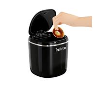Genérico Trash Can - 2.6L Mini Waste Bin | Makeup Tabletop Garbage Basket With Lid, Push Button Mini Desktop Trash Basket For Bathroom Kitchen Bedroom Dorm Room Car Indoor Outdoor