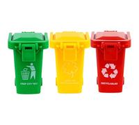 Genérico Trash Pack Toys,Garbage Trash Pen Holder with Lid & Wheels - Bucket Waste Storage Desktop Organizer for Kids Classroom Office Desk Birthday Party Activity