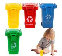Genérico Trash Pack Toys | Garbage Trash Pen Holder With Lid & Wheels | Storage Waste Holder For Desk Office Classroom Birthday Kids Party Table