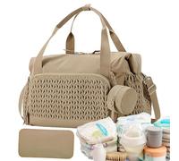 Genérico Travel Baby Bags, Diaper Organizer Tote, Baby Changing Bag, Child Supply Carrier, 17.72x9.06x11.81 Inches, Pacifier Holder for Travels, Home, and Daycare Use, Khaki, Black and Pink