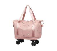 Generico Travel Bag with Wheels, Large Capacity Rolling Luggage, 39,62 cm, Lightweight Scratch-Resistant, 360 Swivel Wheels, Adjustable 28L to 58L, for Wet-Dry Separation, Laptop, magenta,