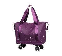Genérico Travel Bag with Wheels, Large Capacity Rolling Luggage, 39.62cm, Lightweight Scratch-Resistant, 360 Swivel Wheels, Adjustable 28L to 58L, for Wet-Dry Separation, Laptop