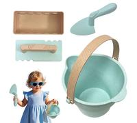 Genérico Travel Beach Toys, Buckets Sand Toy, Outdoor Ready Travel Friendly Easy Use Multi Tools Portable Set Smooth Edges Easy Carry, Shovels Molds Sandbox Tool Kit with Mesh Bag for Outdoor