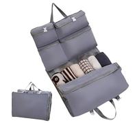 Genérico Travel Carry-On Bag, Lightweight Rolling Compression Organizer, Stylish and Sturdy Travel Luggage for Women, Men, Workout Clothing, Gym, Traveling, Pink Beige Gray