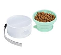 Generico Travel Dog Bowl, Folding Silicone Pet Dish, Portable Pet Food Bowl, Dog Water Bowl, Pet Treat Storage Bowl, Dog Bowl with Poop Bag Holder, Dog Food Dish,